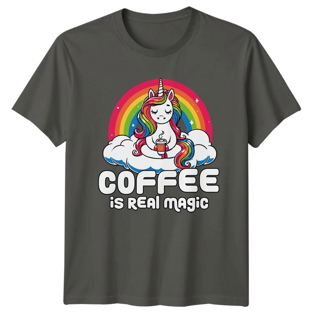 Coffee Is Real Magic Unisexs TShirt Unicorn Coffee Gift For Her S