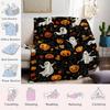 Halloween Ghost Pumpkin Flannel Blanket Warm Soft Halloween Christmas Couch Warm Cozy Decorative Decor Gift for All Season