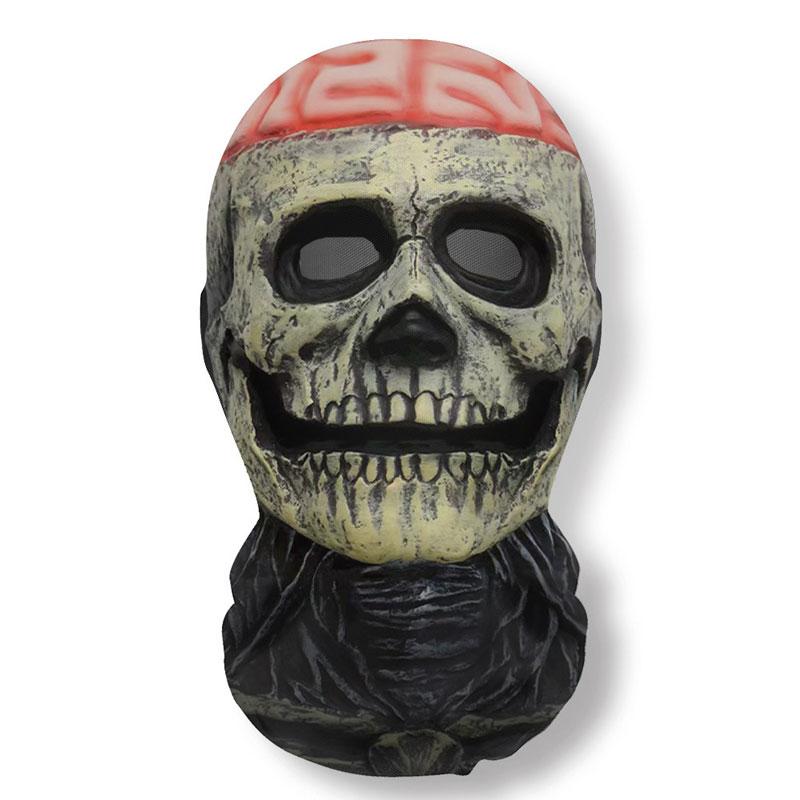 3D Tištěná Maska se Vzorem Lebky Halloweenská Párty Zábavné Cosplay Rekvizity Celý Obličej Elastická Síťovina Prodyšné Masky Kukla Pokrývky Hlavy