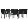 VidaXL Ensemble à manger de jardin 9 pcs coussins résine tressée acier 3186968