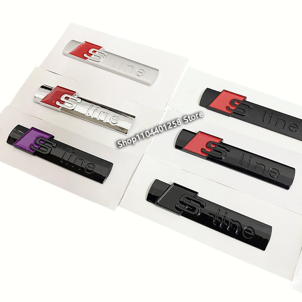 Sline Logo Car Fender Side Badge Emblem A1 A2 A3 A4 A5 A6 A7 A8 TT S3 S4 S5 S6 S7 Q2 Q3 Q5 Q7 Q8 RS3 R8
