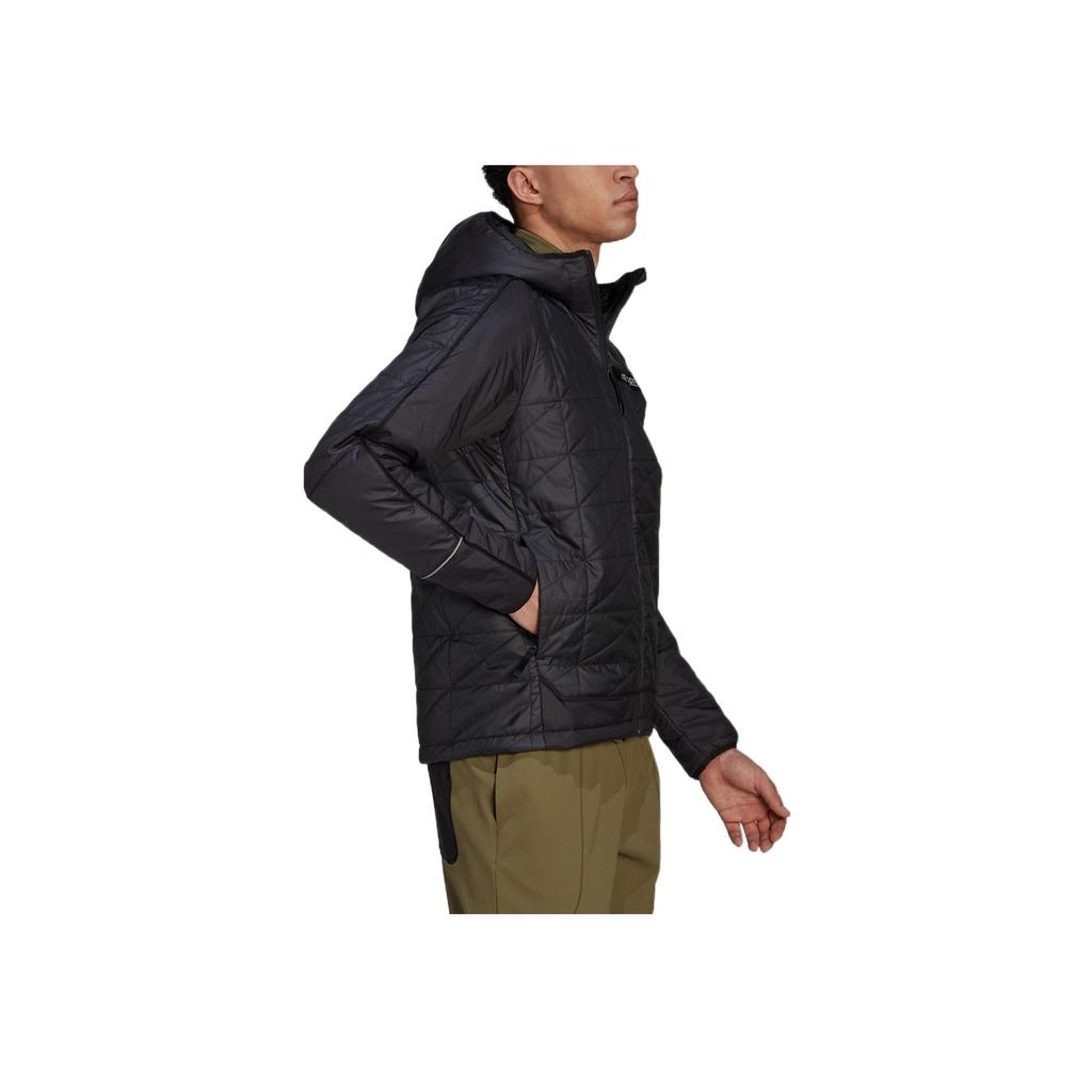 Adidas Solid Color Logo Print Zipper Hooded Long Sleeve Cotton Jacket Men Jacket Black HF0834