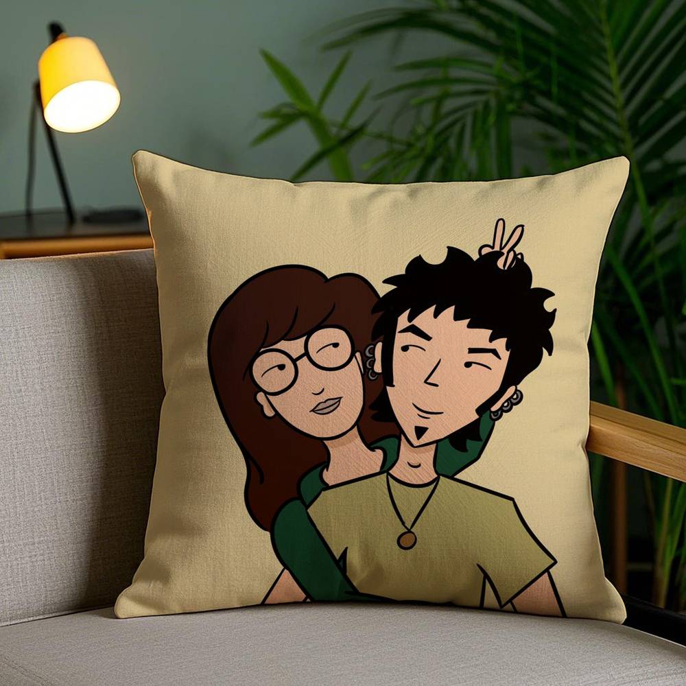 

Cartoon D-Daria Pillow Case Anti-dustmite Invisible zipper Sofa Bed 12x12Inch