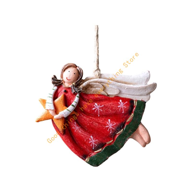 Christmas Tree Ornament Resin Angel Sculptures Christmas Tree Hanging Decorations for Mantels Holiday Decorations