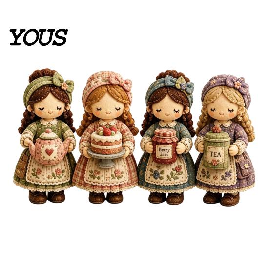 Small World Patchwork Girl DIY Kit, 3D Doll Sewing Craft Set with Pre-Cut Fabric Art Thread Needles, Cute Kit for Home Decor Handmade Gift