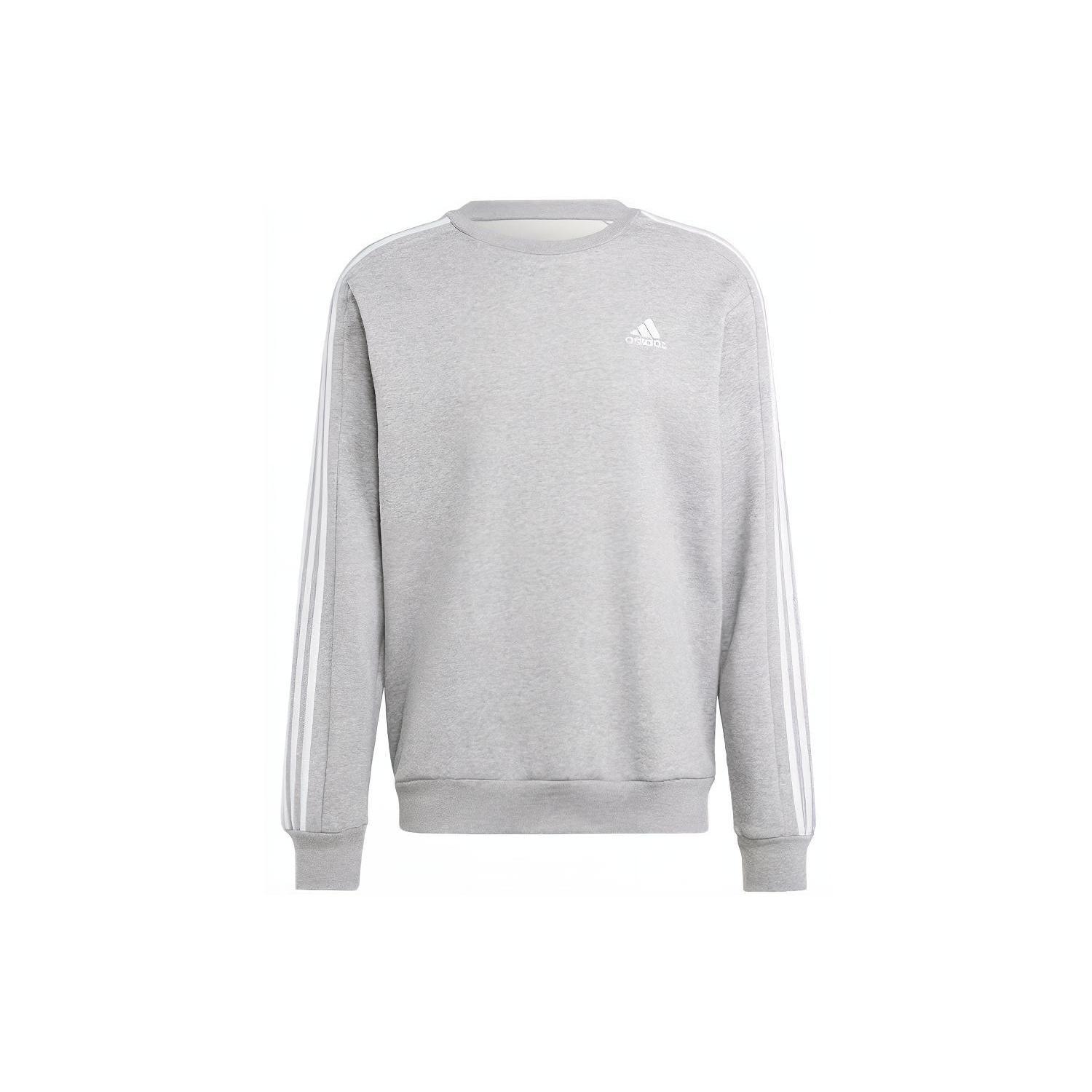 adidas Essentials Fleece 3-Stripes Sweatshirt Medium Grey Heather Men s IJ6470 XXL