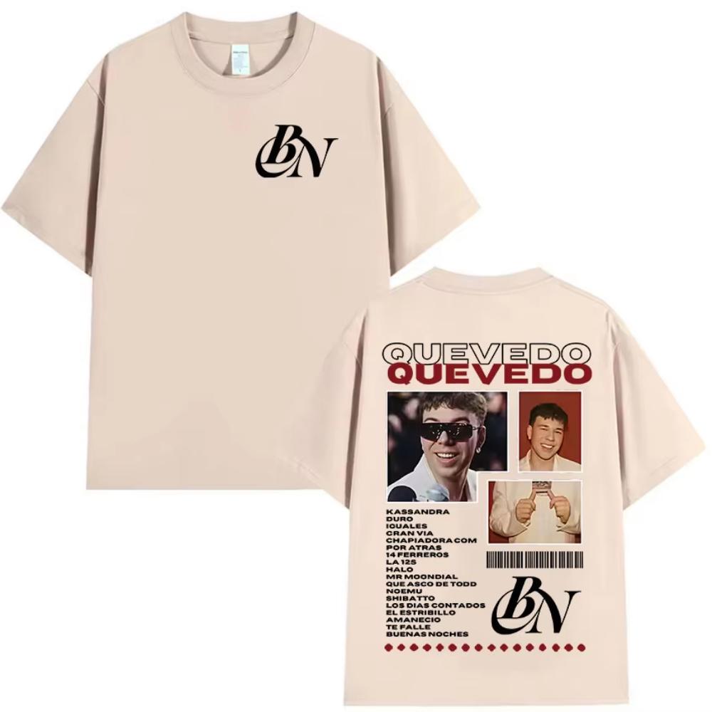 Rapper Quevedo Buenas Noches Album 2025 Merch T-Shirts Men's Women Clothing Fashion Harajuku T Shirts Cotton Short Sleeve Tees
