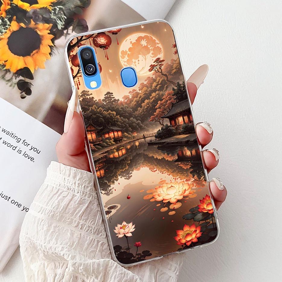 For Samsung Galaxy A40 Case SM-A405F Cute Cat Lion Painted Cover 5.9'' Soft Slim Phone Case For Samsung A40 A 40 GalaxyA40 Shell