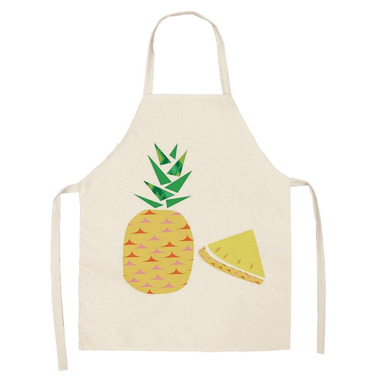 Matlagning Bakförkläde Ny frukt Ananas Köksförkläde Anti-fläckar Linne Kockförkläde för män och kvinnor Rengöringsverktyg