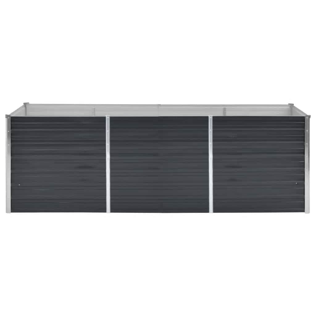 Garden Raised Bed Anthracite Grey 240 X 80 X 77 Cm Galvanized Steel