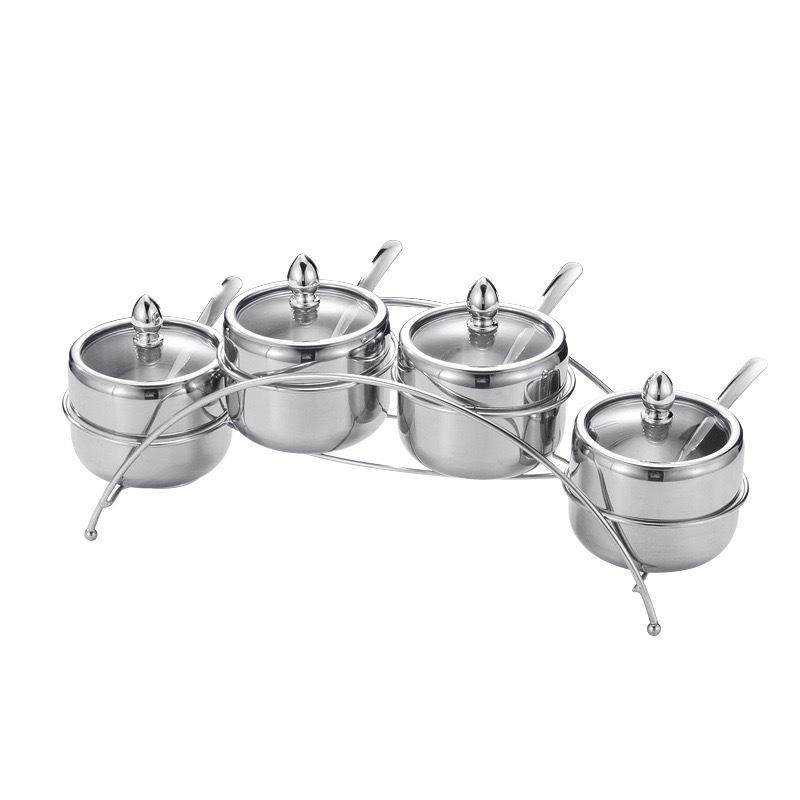 Stainless Steel 304 Korean Style Seasoning Jar Set for Home, Cafeteria, or Hotel Use