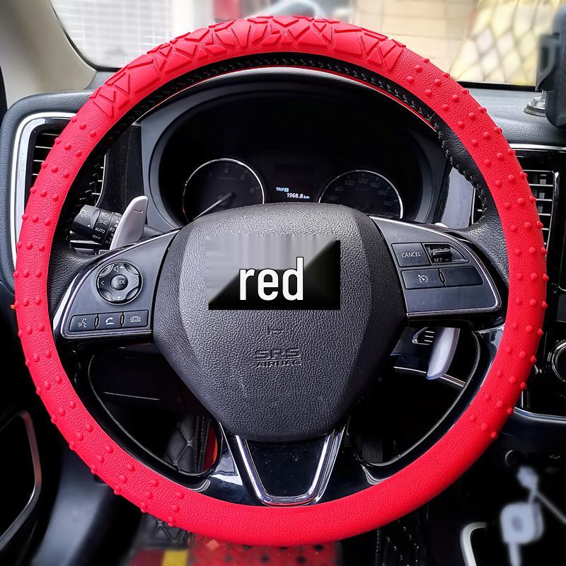 D-Shape Geometric Non-Slip Silicone Steering Wheel Cover with Sun Protection