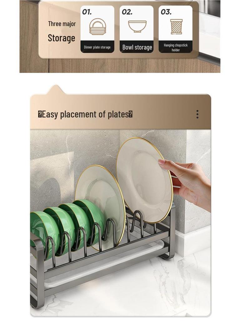 Multifunctional Kitchen Countertop Dish Rack Organizer