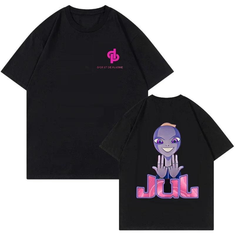 Rapper Jul Grafica Vintage Maglietta Unisex Moda Donna Hiphop T-shirt Divertente Estiva Manica Corta T-shirt Estetica Streetwear