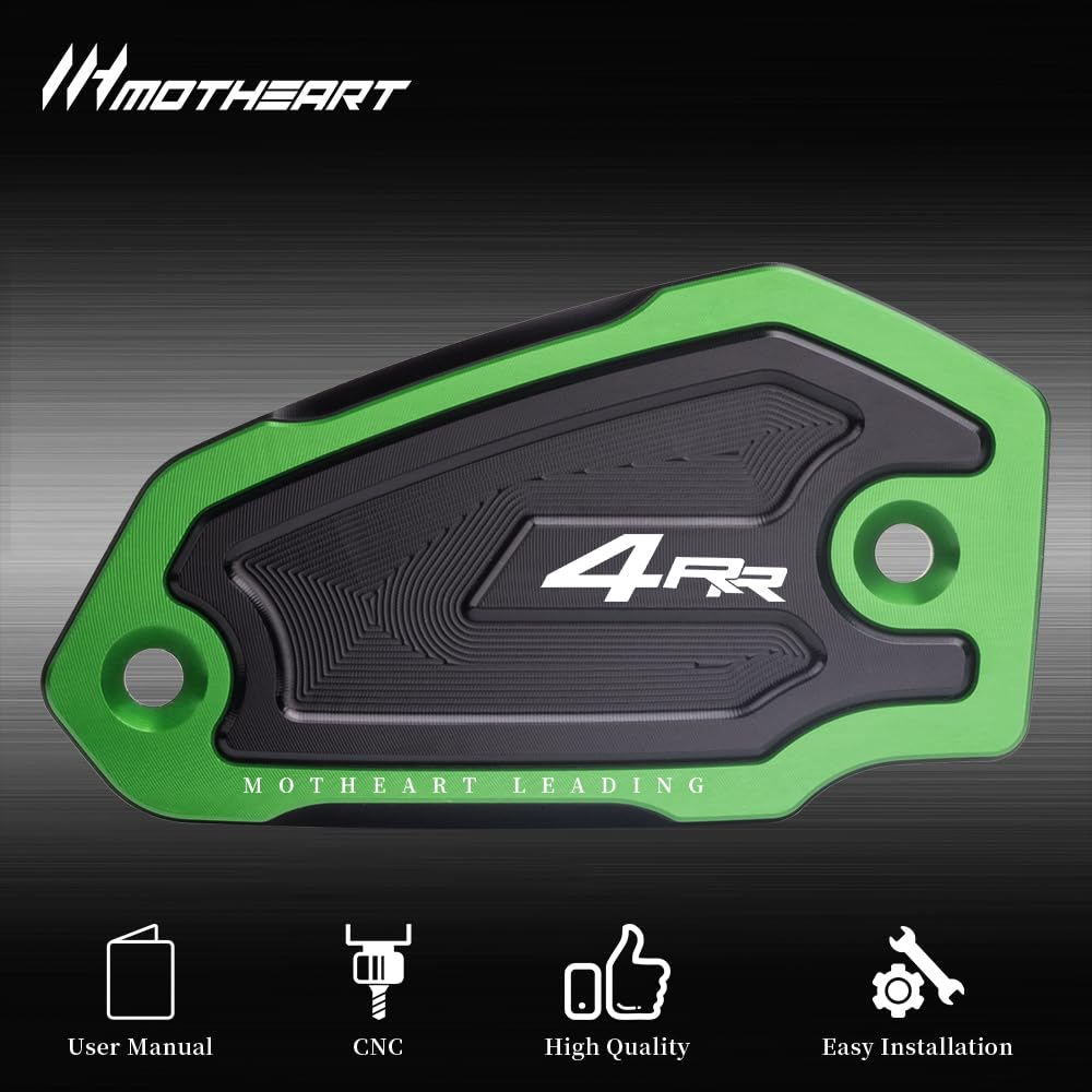MotHeart Motorcycle Front Brake Master Cylinder Cover for Ninja ZX-4RR 2023-2025 CNC Aviation Aluminum Ninja Zx-4rr Parts (Green)