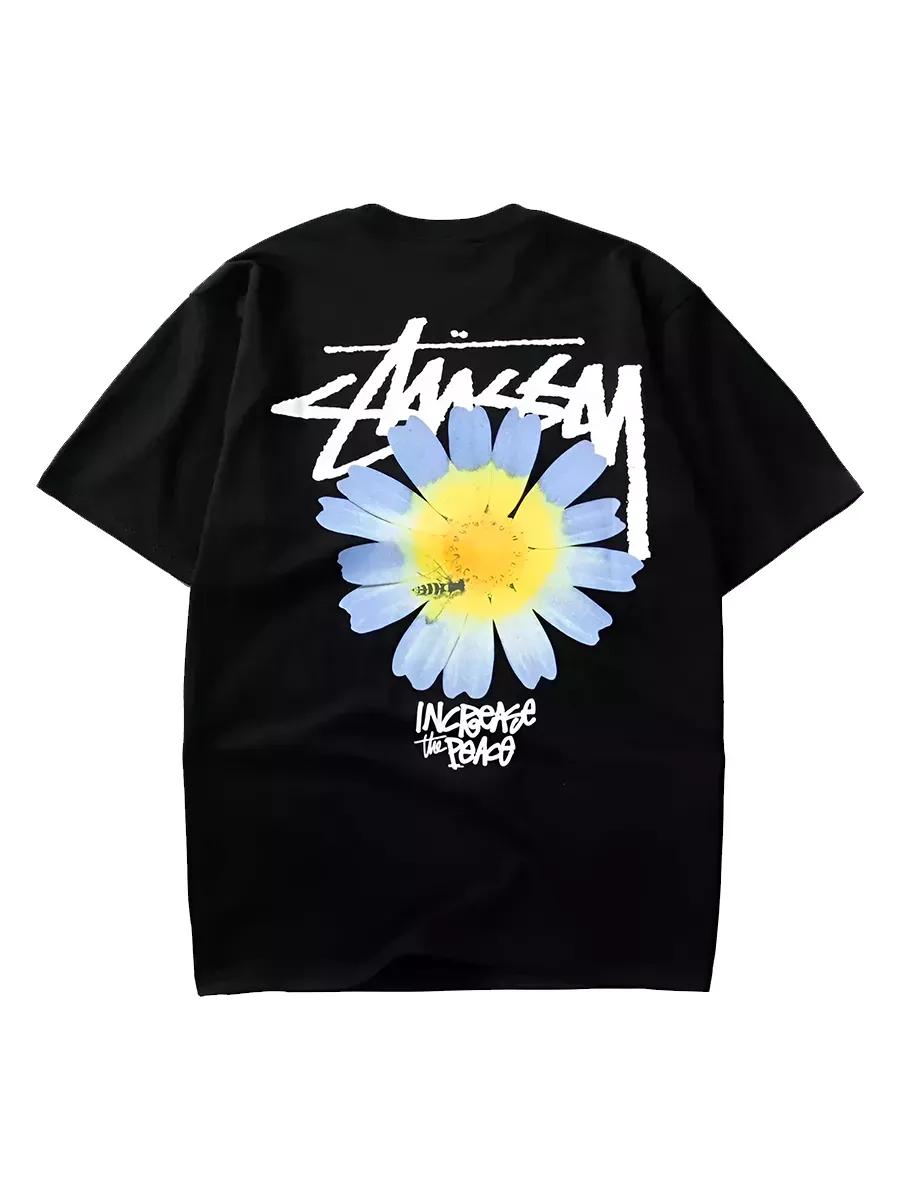 Black cotton oversized birth year print T-shirt M