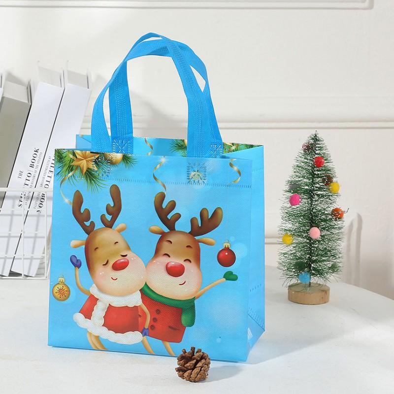 Christmas Nonwoven Gift Tote Bag Reusable Holiday Carrier With Handle Presents Decorations