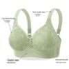 2025 Women's Plus Size Lace Floral Wire-Free Bra with Sponge Cups & Triple Hook