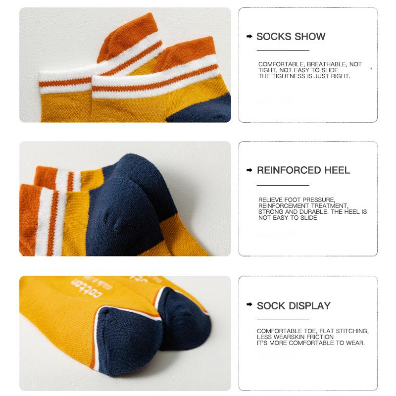 7 Paare/Lot Herren Baumwollsocken Lässig Mode Straße Kurz Unisex Atmungsaktiv Hohe Qualität Kurzer Schaft Hoher Absatz Abriebfest Übergröße
