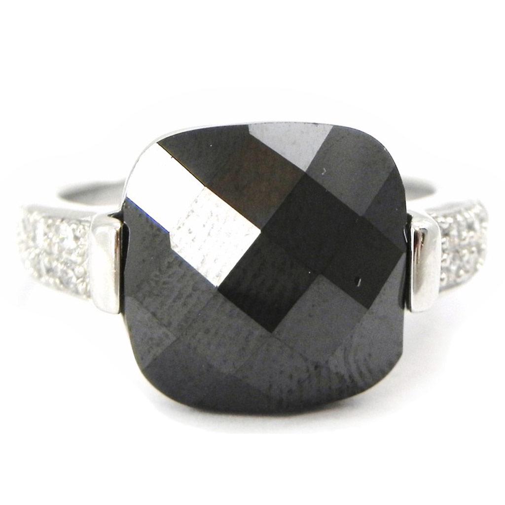 Silverring 'Romy' Svart Vit