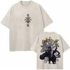 Gewaschenes Anime Jujutsu Kaisen Harajuku Yuta Okkotsu T-Shirts Herren Damen Mode Rundhals Lässiges T-Shirt Lockere Baumwoll-T-Shirts