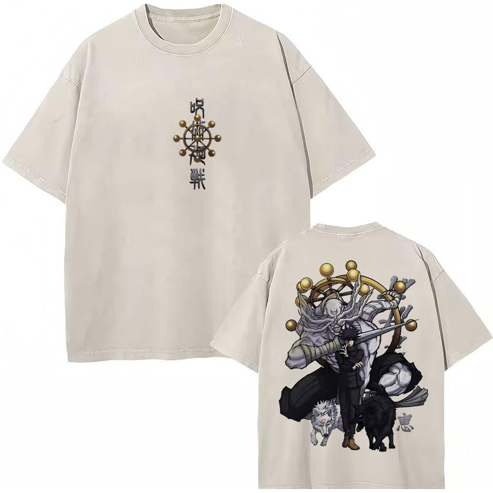 Gewaschenes Anime Jujutsu Kaisen Harajuku Yuta Okkotsu T-Shirts Herren Damen Mode Rundhals Lässiges T-Shirt Lockere Baumwoll-T-Shirts