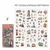 6pcs Literary Retro Stickers PET Materials DIY Scrapbooking Art Collage Stationery Planner Decor Diary Stickers
