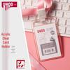 New Arrival: Free Shipping! Youhe Dual-Sided Transparent Acrylic ID Badge Holder