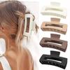 Large Exquisite Rubber Shark Hair Clip - High-End Square Claw Clip for Women