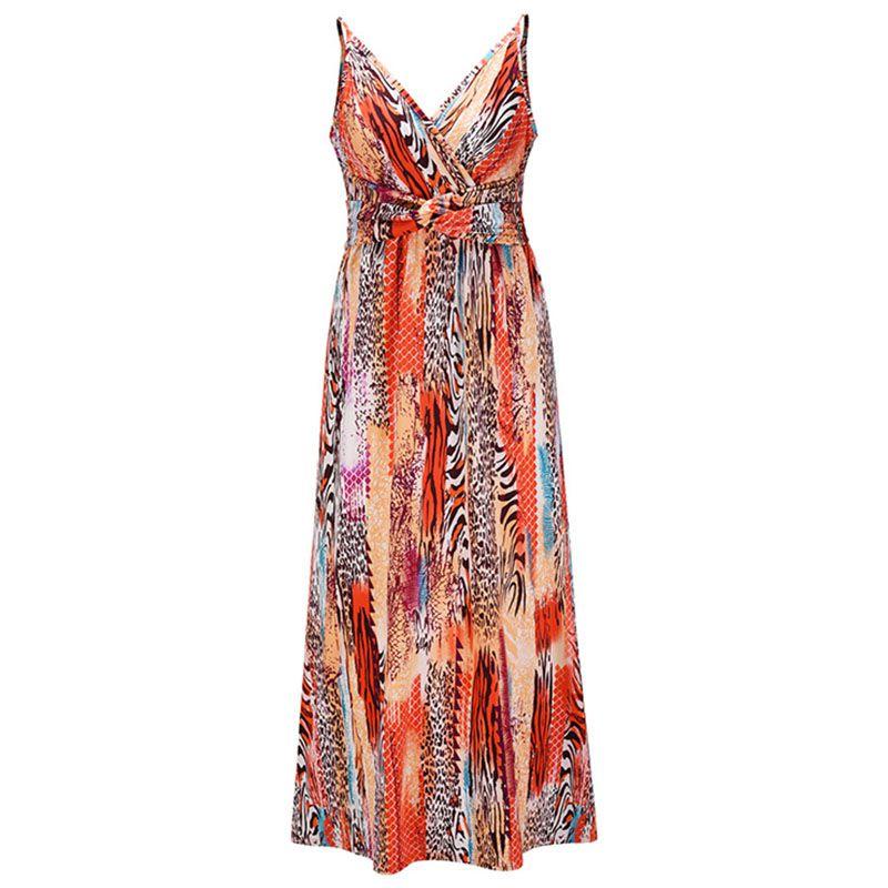 Elegant Women's Boho Long Maxi Dress With Floral Prints For Summer Parties And Beach Events