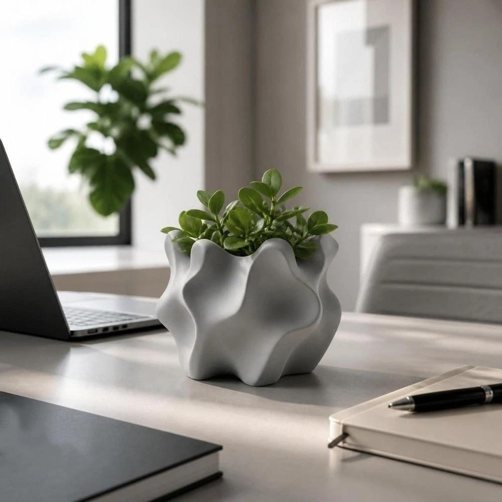 3D Printed Succulent Pot Desktop Storage Irregular Planter Artistic Flowerpot Home Decor