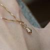 18K Gold Plated Sterling Silver Diamond Clavicle Chain for Women