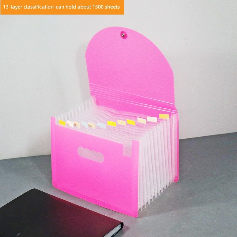 A4 Folder Transparent Material Book File Bag File Bag Desktop Storage Box Retractable File Holder Student Test Paper Volumes