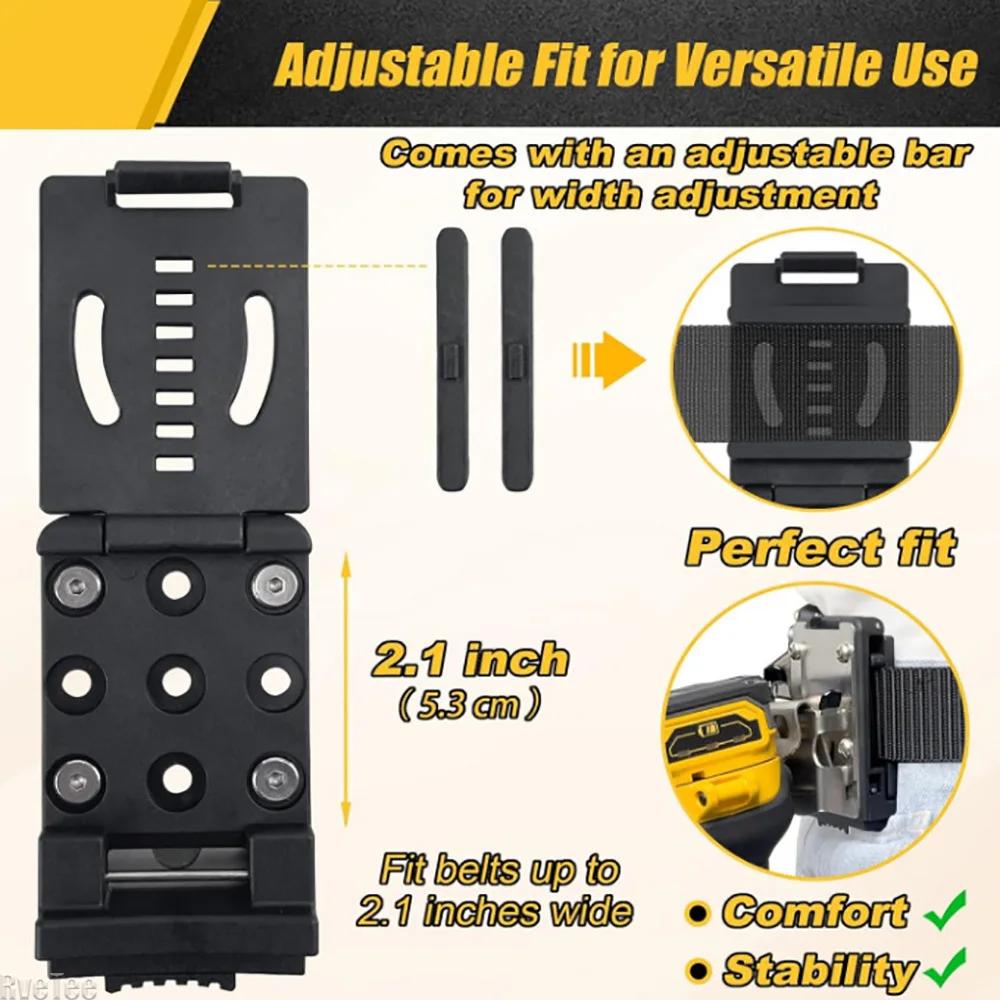 Gürtelbohrerhalter für Schlagbohrmaschinen Nagelpistolen Doppelverriegelungsclip Stromhalter mit Haken Schneller Zugriff Heimwerkerwerkzeuge