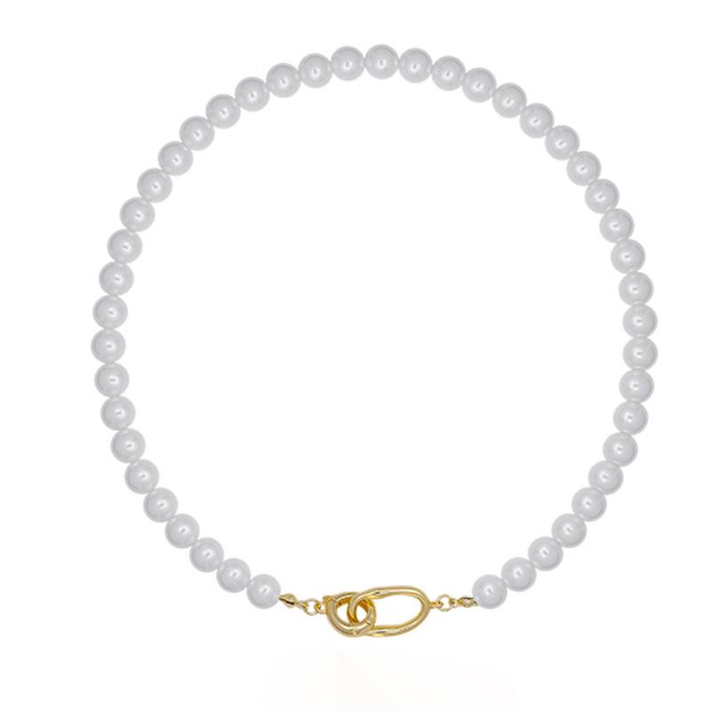 Niche Korean-Style Pearl Choker Necklace: Strong Luster Imitation Pearls for Women