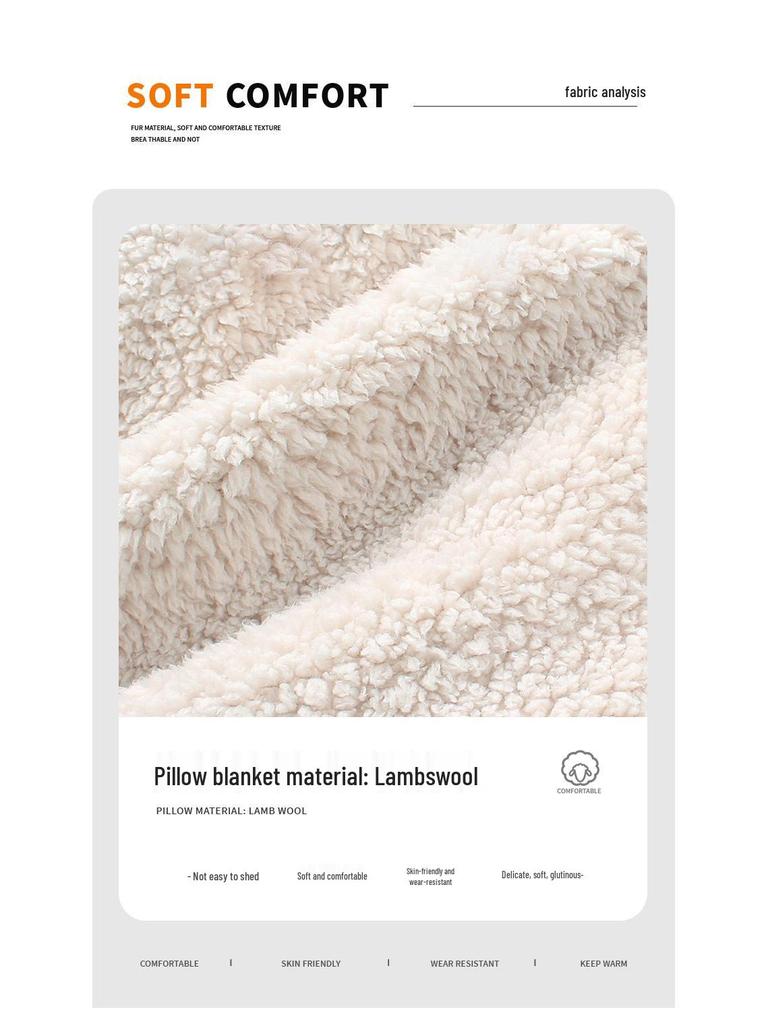 Winter Headrest & Lumbar Support Pillow for AITO M7/M9/M5 - Plush Lambswool Two-in-One Blanket