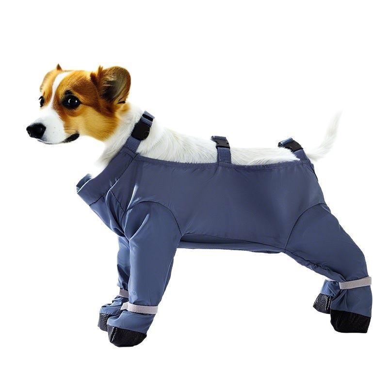 Waterproof Dog Raincoat Four Legs Full Body Coverage Durable Pet Anti Dirty Clothing Outdoor Walking Paw Protector Windproof