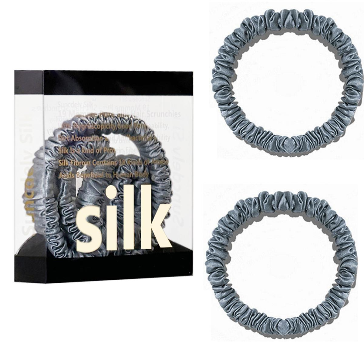 

Резинки для волос из 100% чистого шелкового шелка, шелковые резинки для волос, резинки для волос, узкие резинки для волос, держатели для хвостиков, аксессуары для волос, 42 цвета