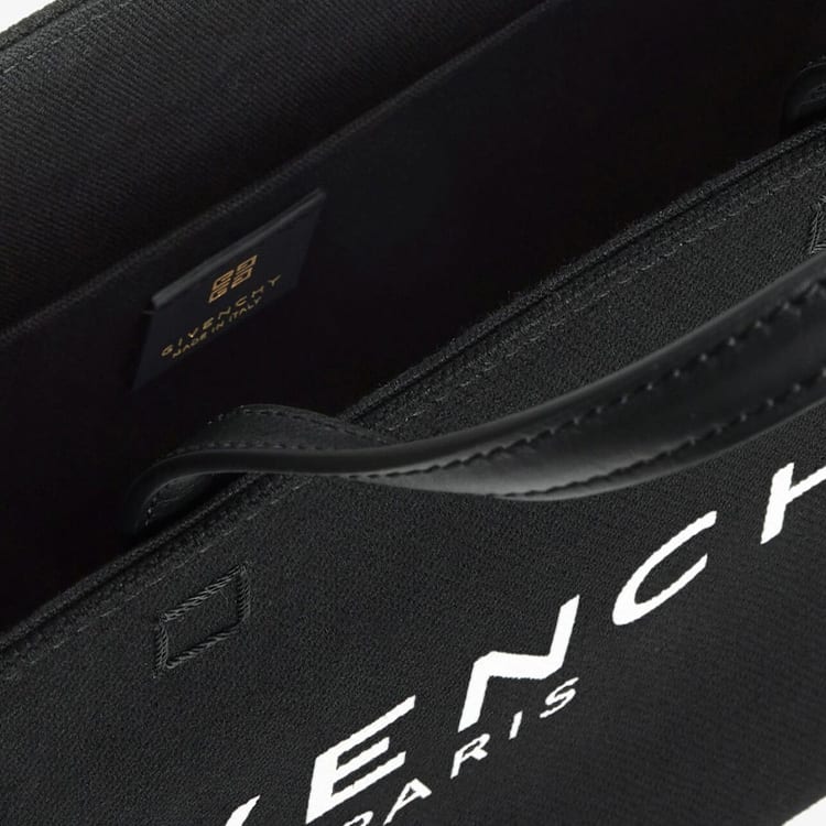GIVENCHY Washed Cotton Canvas Tote Bag, Shopping Bag, Canvas Bag, Handbag Small Women's Black BB50UEB1F1-001