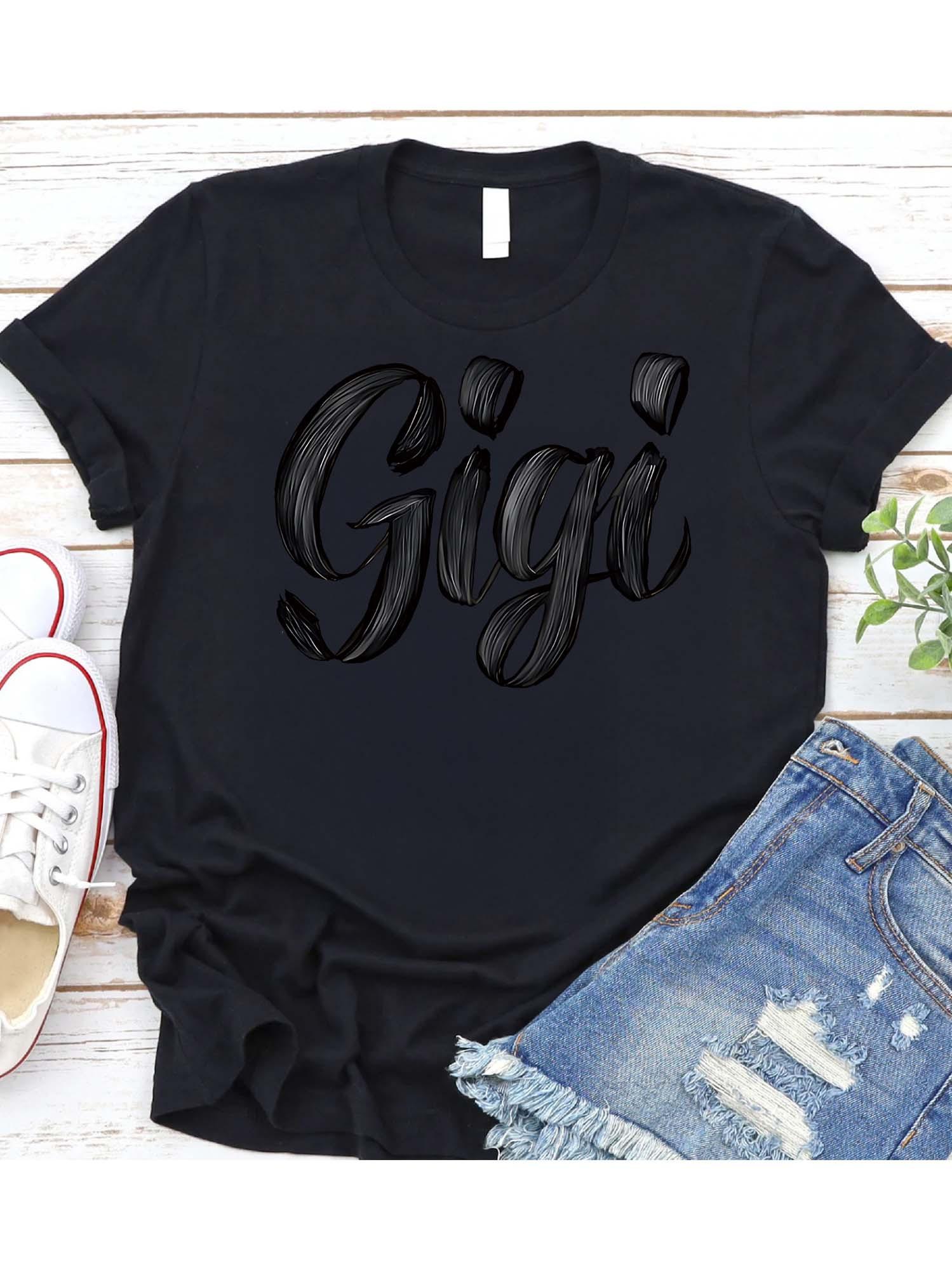 Black Women s Cotton T - Shirt: Personalized Gigi Name Style S разноцветный