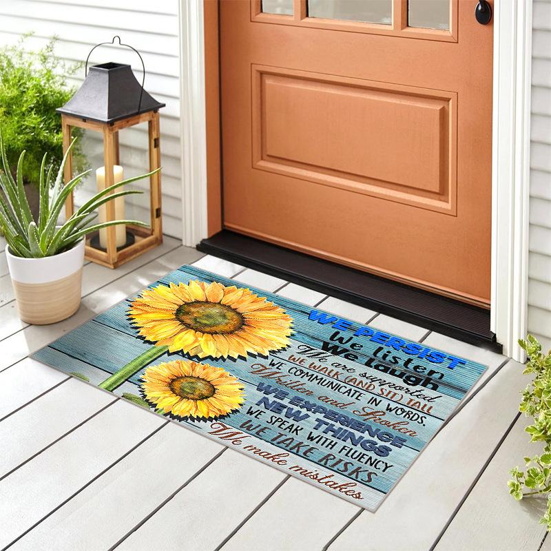 1Pcs Sunflower Kitchen Rug Anti-Fatigue Kitchen Rug Waterproof Non-Slip Rugs Set Runner Rug Bedside Rug Absorbent Carpet