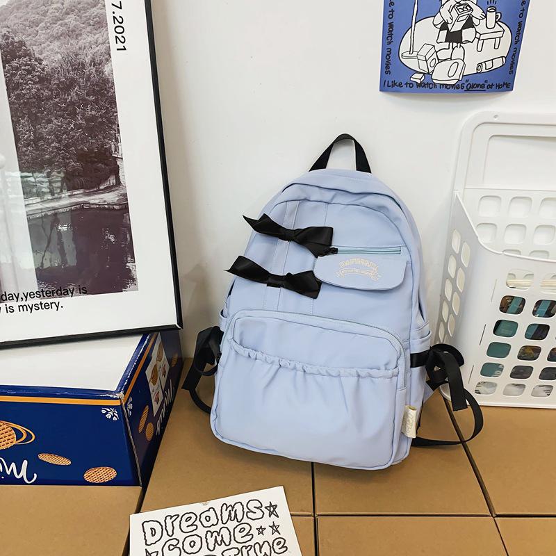 

Японский милый рюкзак с бантом для девочек - Идеально подходит для учениц средней и старшей школы, молочно-белый цвет, высокая ценность синий