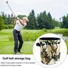 Camo Golf Ball Bag Bucket Design Drawstring Golf Pouch Faux Leather Portable Golf Ball Carrier Bag for Men Women