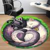 1pc Cats Harmony Office Round Area Rug, Under Office Chairs Bedroom Living Room Home Decor, Room Deco