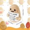 Positive Energy Duck Doll Hug Pocket Mini Handmade Plush Wool Knitting Dolls Funny Emotional Support Crochet Gift for Birthday
