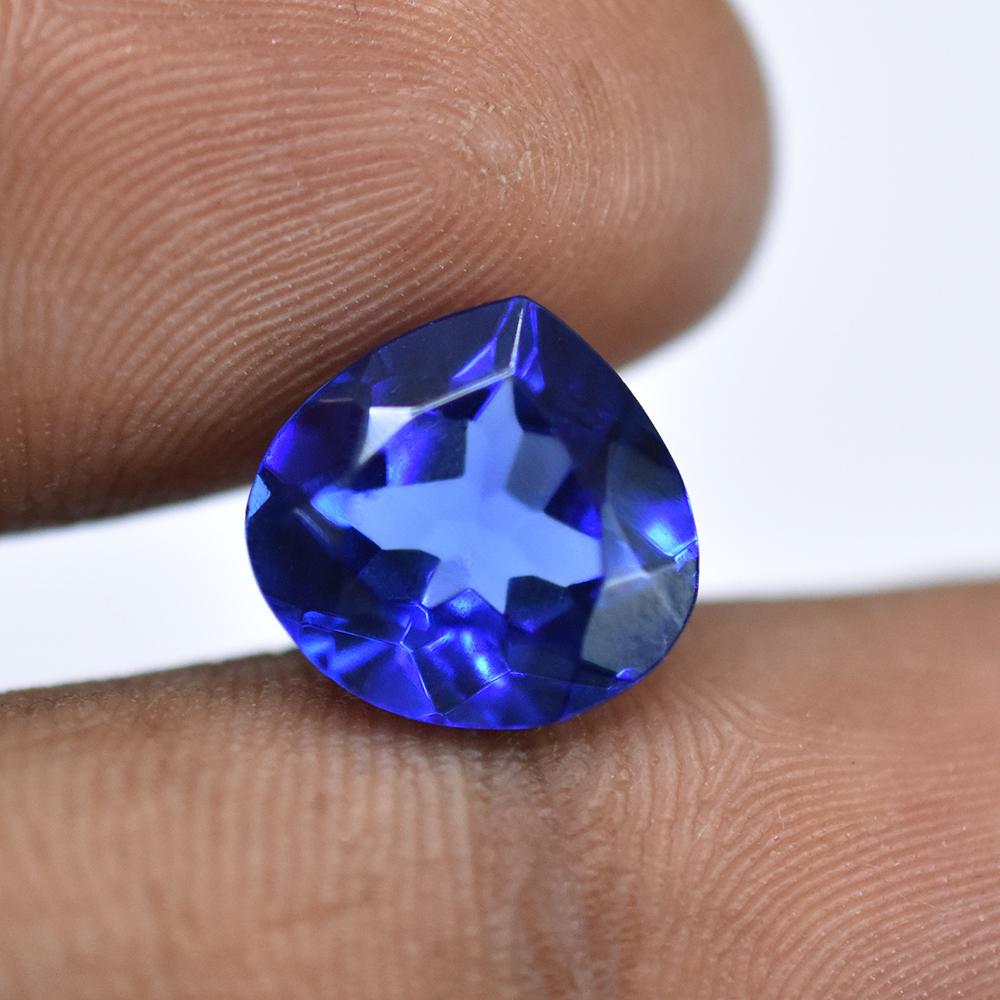 NATURAL Blue Sapphire UNIQUE 10x11mm Pear Shape CERTIFIED Loose Gemstone