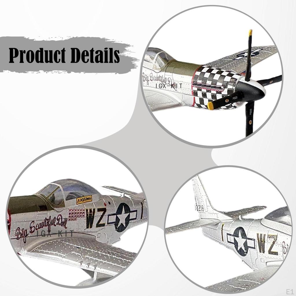 1/72 P51-d Fighter Aircraft Model Diecast Adults Gift Airplane Plane for Bar