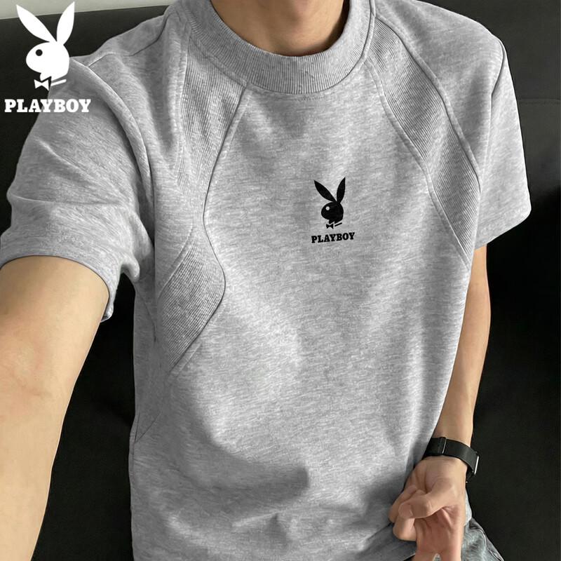 

Playboy Men s Loose-Fit Patchwork Short Sleeve T-Shirt 2XL