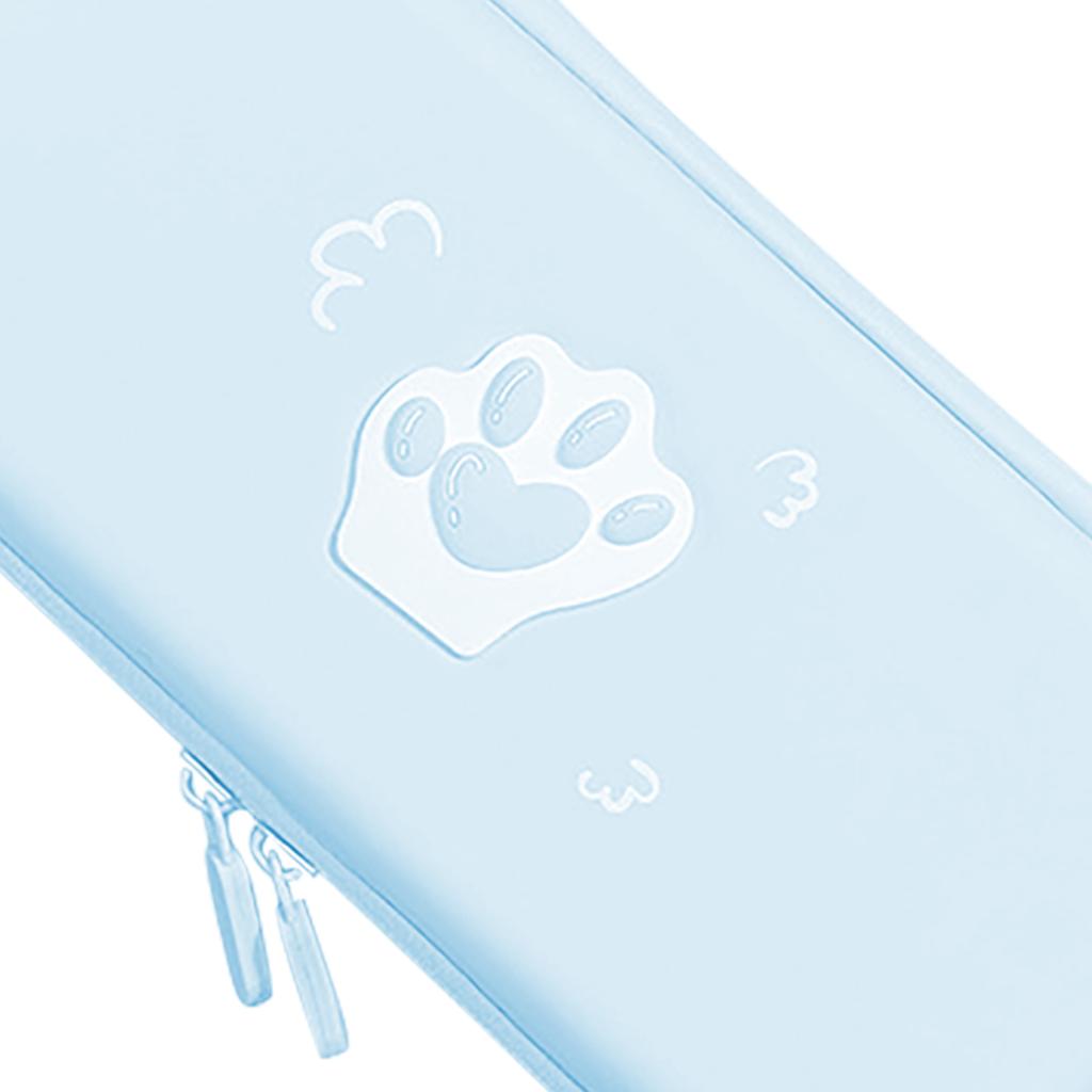 Cute Cat Paw Carrying Case PU Leather Hard Protective Cover with Shoulder Strap and Hand Rope for Switch Game Console