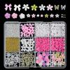12Grids/box Mixed Resin Bowknot Nail Art Decorations 3D Acrylic Charms Kawaii Colorful Bow Rhinestone DIY Manicure Tools Parts